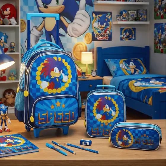 Kit Mochila Escolar Rodinhas Grande Lancheira térmica Estojo Infantil Aranha Spider Homem Meninos