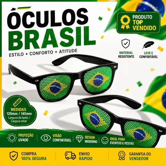 Óculos Torcedor Brasil Copa do Mundo