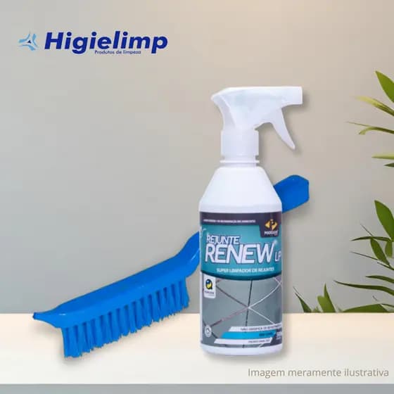 KIT - LIMPA REJUNTE RENEW 500ML PISOCLEAN + ESCOVA LIMPA GUIA BRALIMPIA