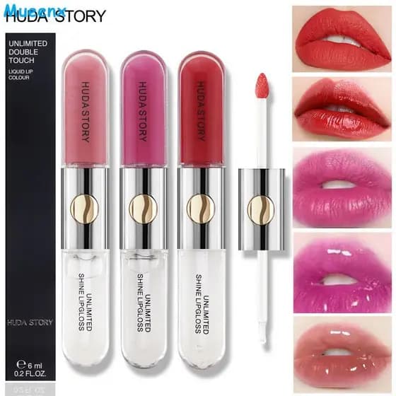 Gloss labial realça a maquiagem dos lábios. Óleo labial de longa duração. Textura delicada. Aplicação impecável.