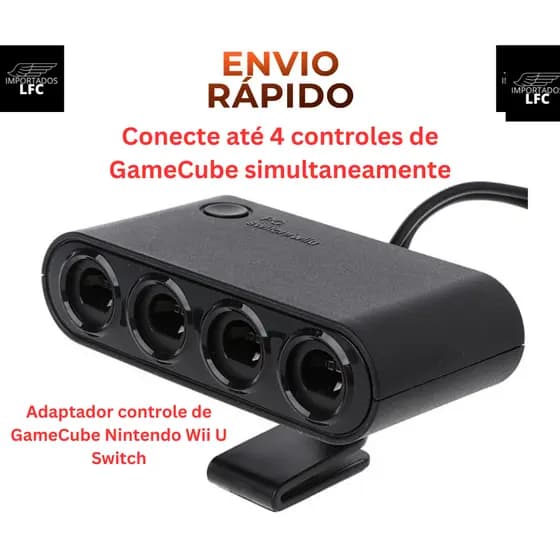 Adaptador 4 Controles Gamecube Nintendo Wii U Switch e PC