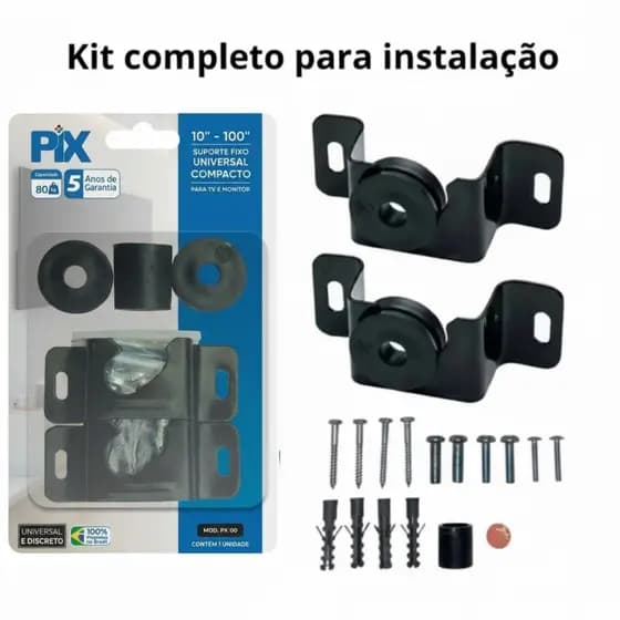 Suporte TV, Universal, 10" a 100", Kit Completo de Instalação, LED, LCD e Smart TV.
