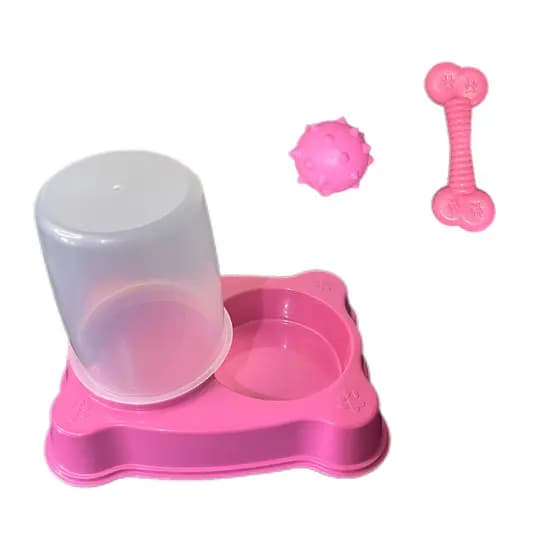 Kit Pet Completo: Comedouros, Bola e Osso Massageador