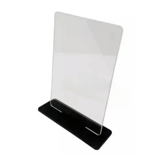 Kit 5 Placas Troféu Acrílico Cristal 2mm 10x15cm C/base Preta