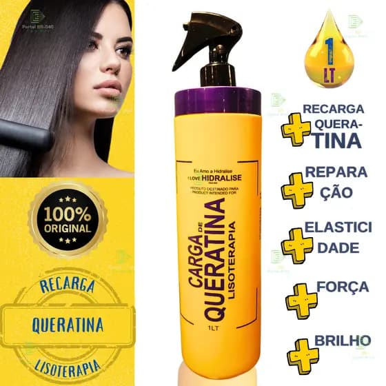 Tratamento Reconstrutor Lisoterapia Recarga de Queratina Brasileira 1 LT