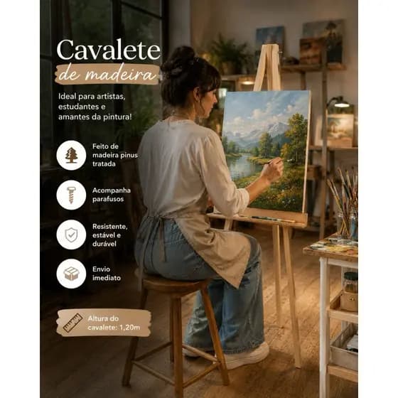 Cavalete para Pintura de quadro atelie placa de recepção casamento evento festa