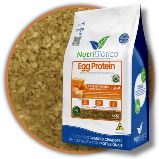 Farinhada Egg Protein 300g Trinca Ferro Coleiro Canário Curió Bicudo Passeriformes Nutribiótica