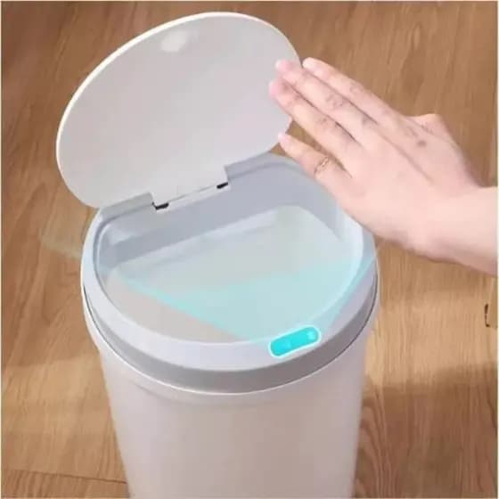 Lixeira Automática USB Recarregável Sensor Cozinha Banheiro Balde Inteligente
