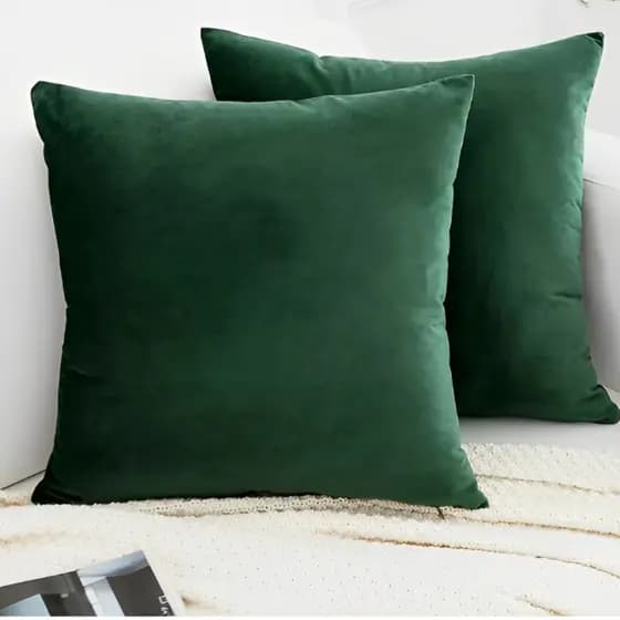 kit 2 Capas de Almofadas 45x45 cm Tecido Suede Liso Decorativa com Zíper Invisível