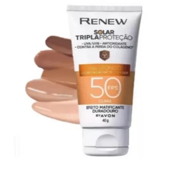 Renew protetor solar facial com cor fps 50 uva+uvb 40g