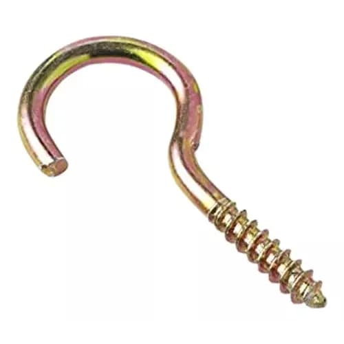 Kit 100 Gancho Rosca Madeira Aberto 16 X 30mm Bi cromatizado