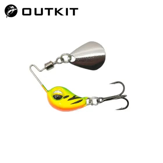 OUTKIT Novo 4.5g/7.5g De Metal VIB Micro Isca De Pesca Spinner Sinking Colher De Giro Pin Crankbait Lantejoulas Iscas Enfrentar