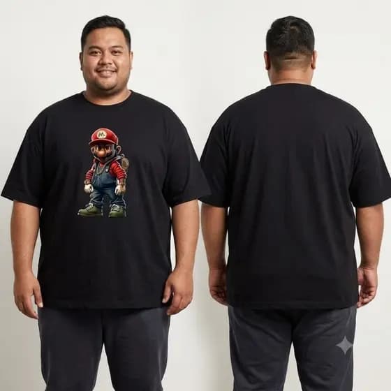 Camiseta Oversized Street Style Unissex Gamer Retrô Estampada Casual Masculina Feminina Algodão Confortável