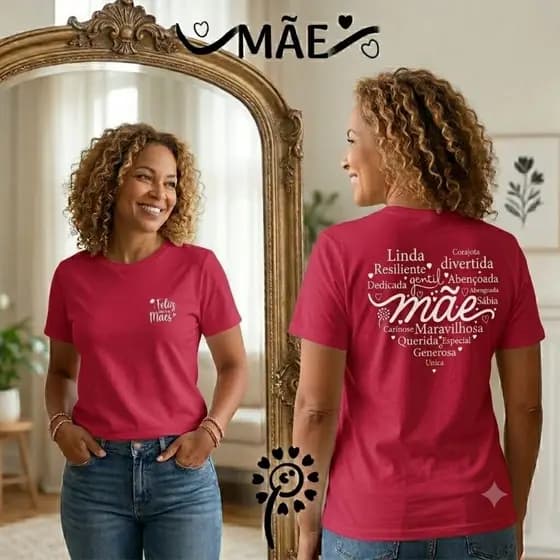Camiseta Mãe – Amor que Transborda em Palavras -- Unisex.