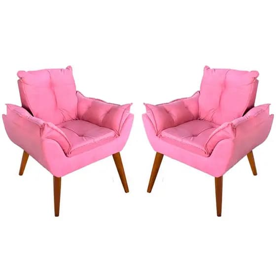 Kit 02 Poltronas Decorativas Cadeira Reforçada Para Amamentação Várias Cores