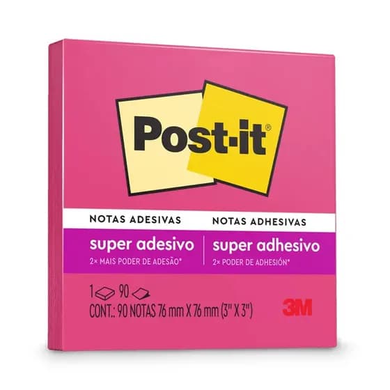 Bloco de Notas Super Adesivas Post-It 76mmx76mm com 90 Folhas
