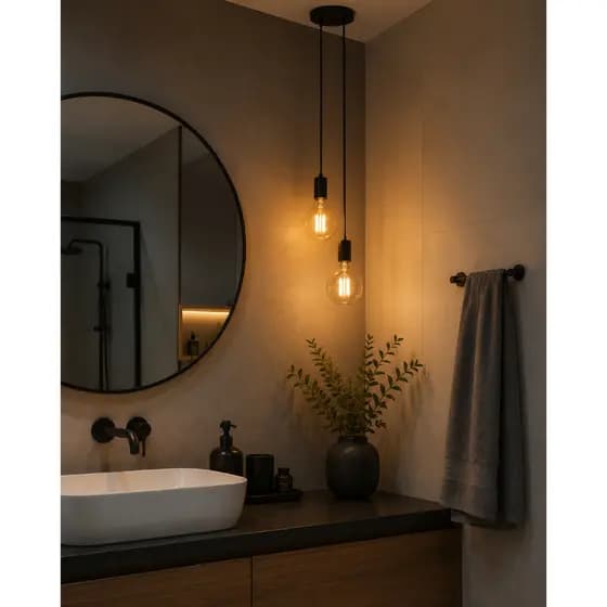 Luminária Pendente Cascata 2 Fios - Cabos Reguléveis - bocal E27