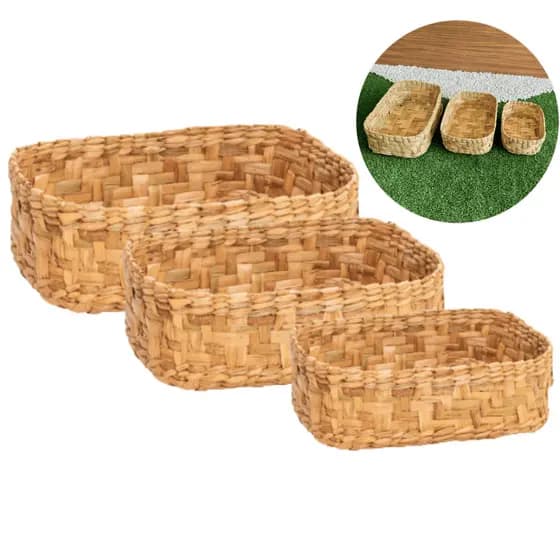 Kit 3 Cestos Organizadores De Palha Multiuso Porta objetos decoração