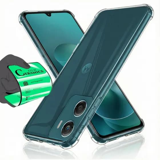 Capa Capinha Anti Impacto Transparente + Película Para Moto G06