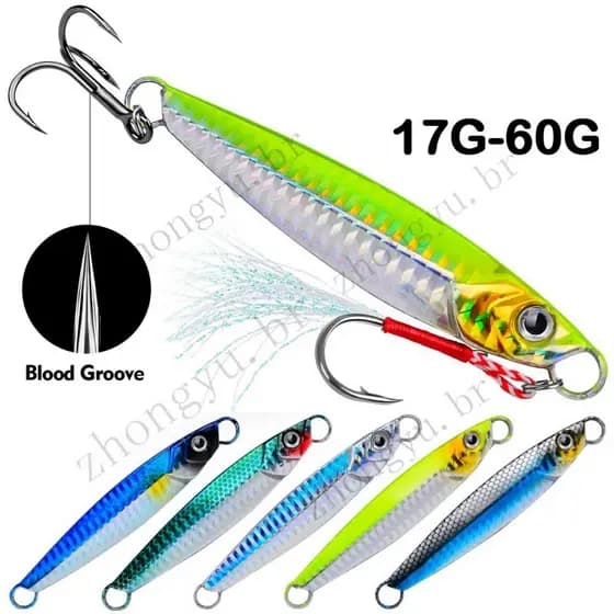 Isca Artificial Placa de Ferro Placa de Ferro Pesca Marítima Metal Isca Biônica Barco de Pesca Placa de Ferro de Gancho Duplo Chumbo Peixe Luminoso Isca Falsa Equipamento de Pesca
