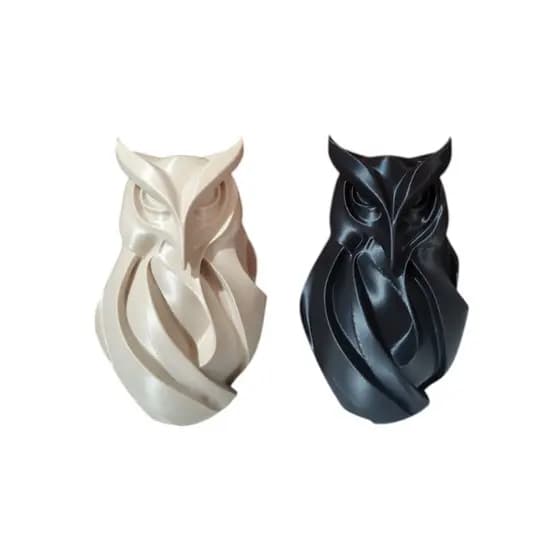 Coruja Geométrica Decoração Estátua Pet Moderna Escultura Arte