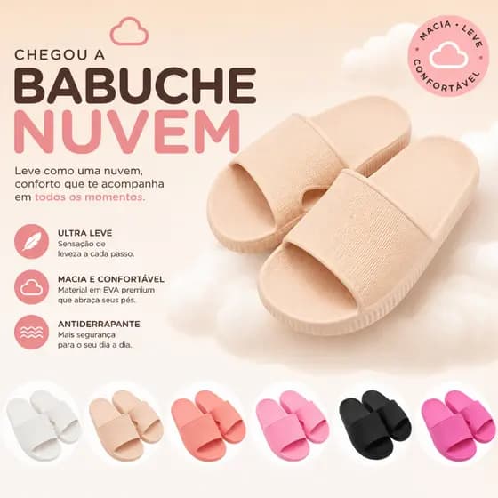 Chinelo Slide Nuvem Texturizado Comfort EVA Antiderrapante Leve Confortável