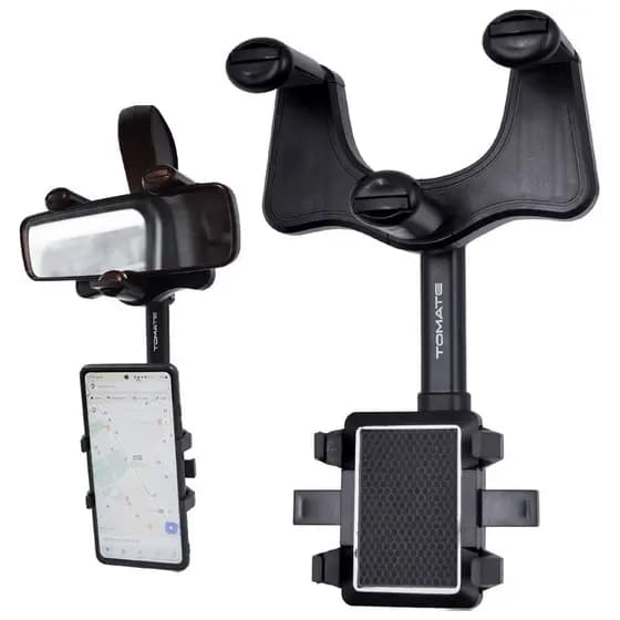 Suporte para Celular Veicular com Apoio no Retrovisor Extensível Giro 360º