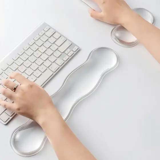 Apoio de Pulso Gel Transparente para Teclado e Mouse – Kit Ergonômico Conforto e Alívio de Dor