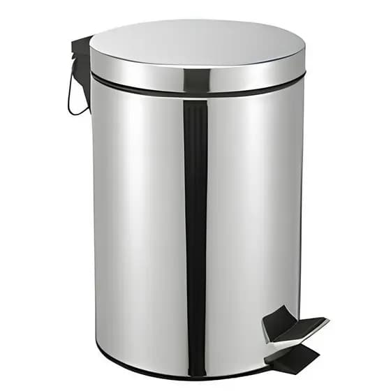 Lixeira Aço Inox 12 Litros Com Pedal e Cesto Removível