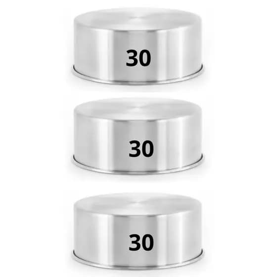 03(TRES) Formas Redonda Reta Alta 30 X 10 Assadeira Forma Bolo