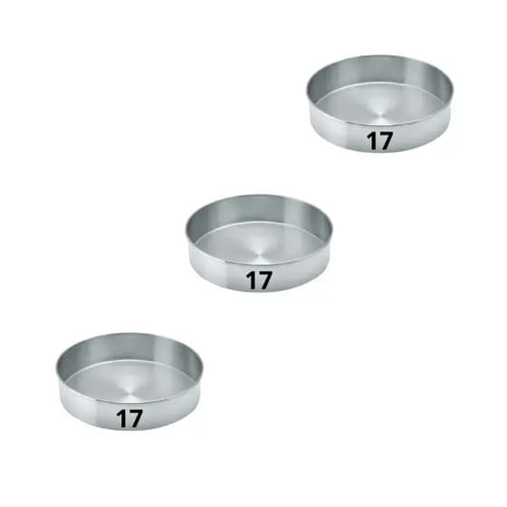 Kit 03 (Três) Assadeiras Redonda BAIXA 17 x 6 Forma Bolo