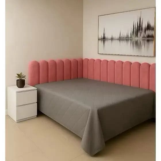 Cabeceira Estofada varias cores Cama Box Casal king formato L 45x20CM todos os tamanhos