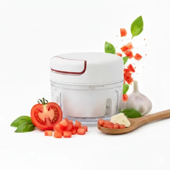 Mini Processador Triturador de Alimento Manual Utensílio Cozinha Laminas Tomate