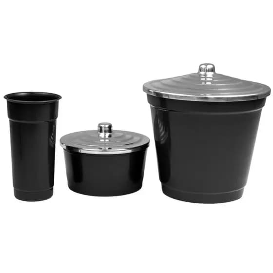 Kit Pia 3 peças lixinho porta detergente porta esponja