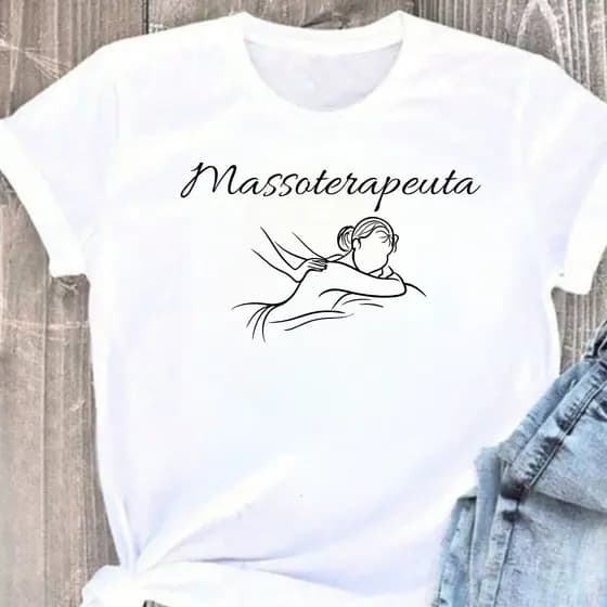 Camiseta Blusa T Shirt Feminina Estampada Massoterapeuta Profissão 100% Algodão