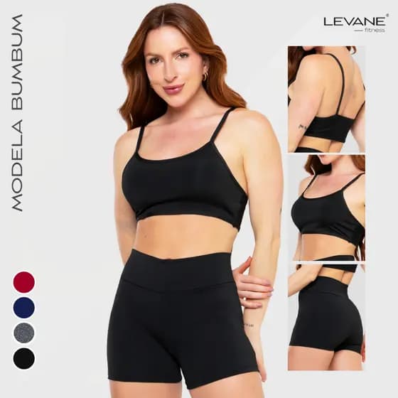 Conjunto Fitness Academia Feminino Fitness Top Alcinha e Short Curto