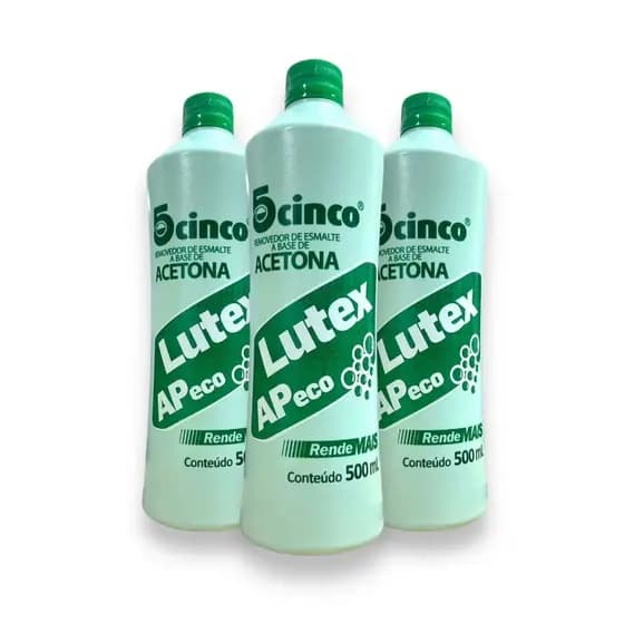 Kit 3 Acetona Lutex removedor de esmalte 500ml