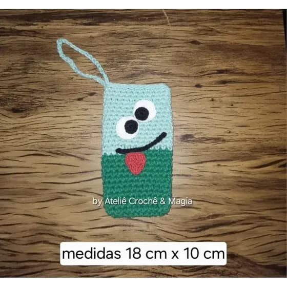Bolsinha de crochê para celular, case porta celular