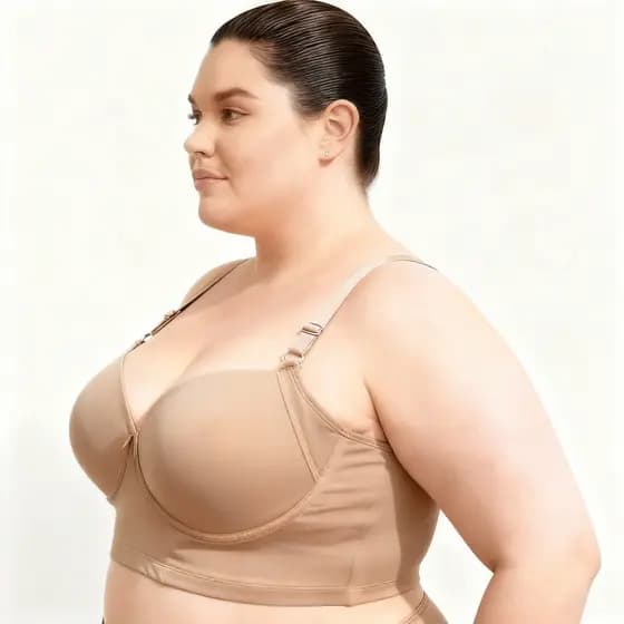 Sutiã Plus Size Reforçado Sustentação Com Bojo Costas e Lateral Largas Tamanhos 50 52 54 56 58 60