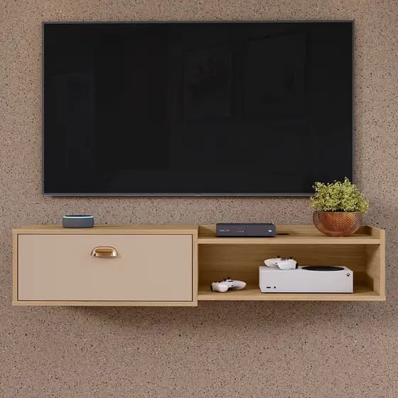 Rack Suspenso Sala Tv 1.20cm Home Decoração Sala Quarto nicho 1 Porta