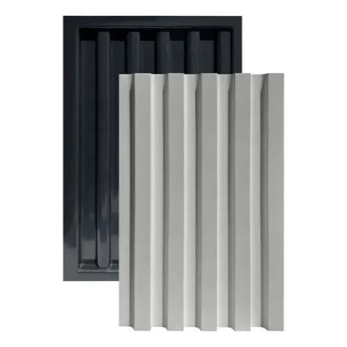 Forma 3d Ripado Placa Gesso Cimento Revestimento Abs 50x30 Imediato Cor Preto