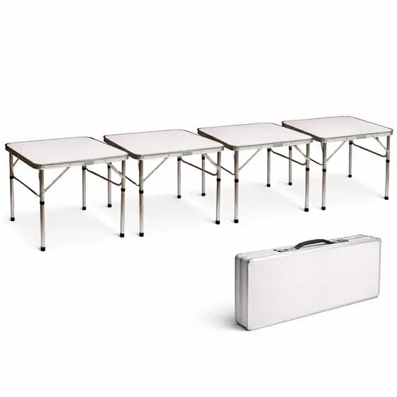 Kit 4 Mesa Dobrável Camping 60x45 Maleta Portátil