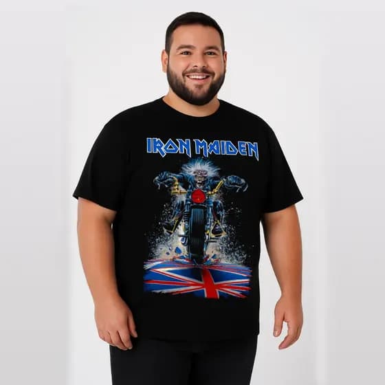 camisetas camisas Rock Plus size Extra G G+ GGG iron maiden guns n roses kiss nirvana pink floyd