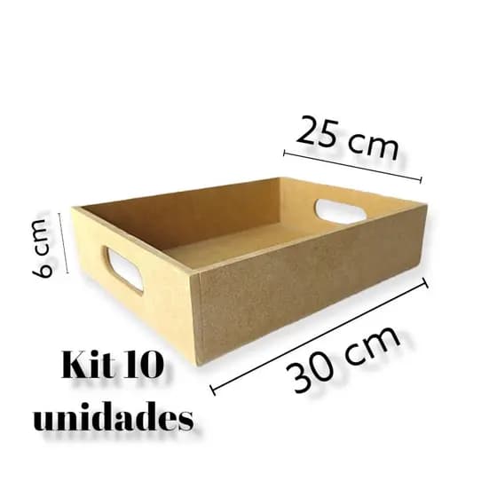 Bandeja Reta 30X25X6 - 10 unidades Bandeja Decorativo