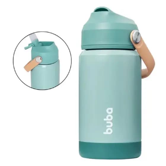 Garrafa Térmica Buba 360ml Azul Laranja Parede Dupla