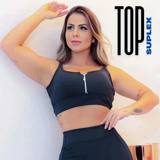 Cropped Feminino Fitness Bojo Removível com Fecho em Zíper para Academia e Dia a Dia Pronta Entrega
