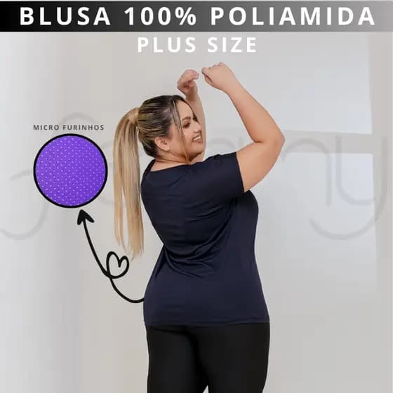 PLUS SIZE FITNESS Camisa dry fit com manga Academia Treino larga POLIAMIDA