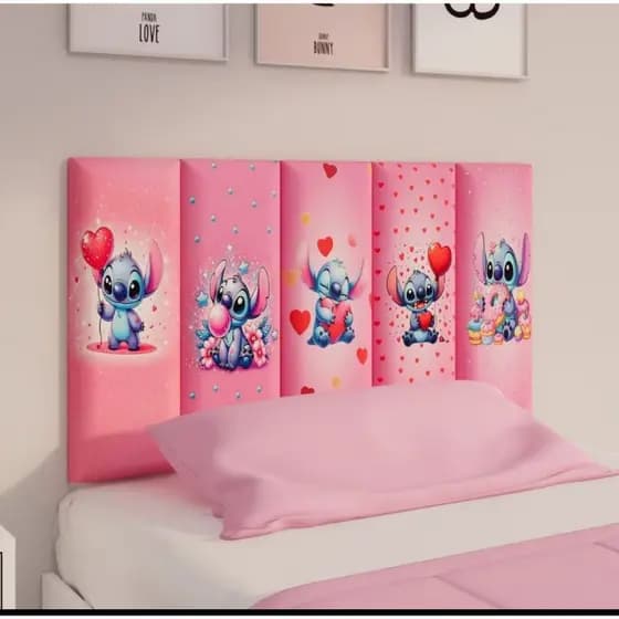 Cabeceira De Cama Painel Decorativo Solteiro Casal Padrão Queen Quarto Stitch Casa e Decoração