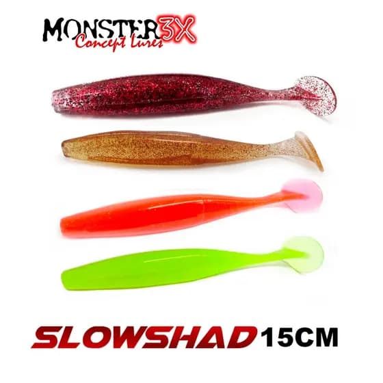 ISCA ARTIFICIAL SOFT SLOW SHAD MONSTER 3X - 15CM - C/2 UNIDADES
