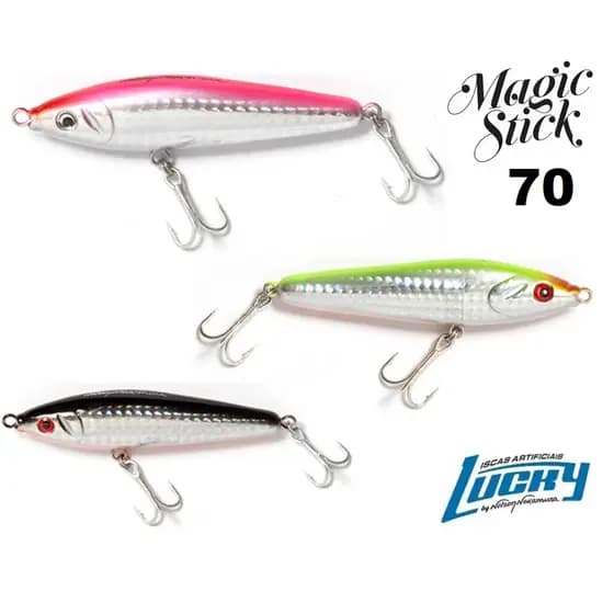 Isca Artificial Nelson Nakamura Magic Stick 70 - Superficie - 7cm - 6,5Gr - Varias Cores